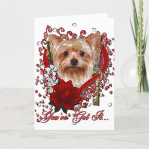 Cartes Pour Fêtes Annuelles Valentines - clé à mon coeur - Yorkshire Terrier