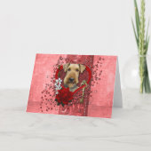Cartes Pour Fêtes Annuelles Valentines - Clé de mon coeur - Airedale (Devant)