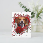 Cartes Pour Fêtes Annuelles Valentines - Clé de mon coeur - Beagle (Debout devant)