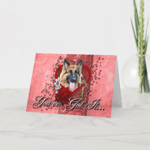 Cartes Pour Fêtes Annuelles Valentines - Clé de mon coeur - berger allemand