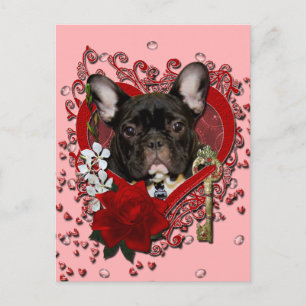 Cartes Pour Fêtes Annuelles Valentines - Clé de mon coeur - French Bulldog