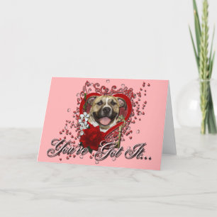 Cartes Pour Fêtes Annuelles Valentines - Clé de mon coeur - Pitbull - Tigre