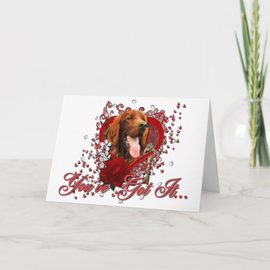 Cartes Pour Fêtes Annuelles Valentines - Clé de mon coeur - Setter irlandais (Devant)
