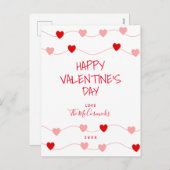 Cartes Pour Fêtes Annuelles Valentines Coeurs Roses Rouges Scripts Lettrés (Devant / Derrière)