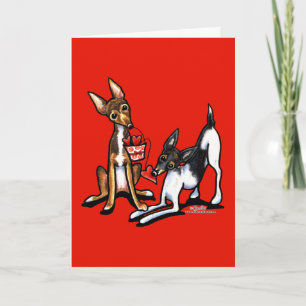 Cartes Pour Fêtes Annuelles Valentines d'amoureux de Rat terrier