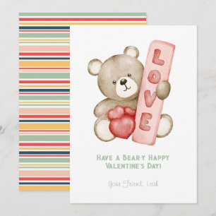 Cartes Pour Fêtes Annuelles Valentines d'aquarelle de l'Heureuse Sainte-Valent