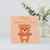 Cartes Pour Fêtes Annuelles Valentine's Day Bear (Debout devant)