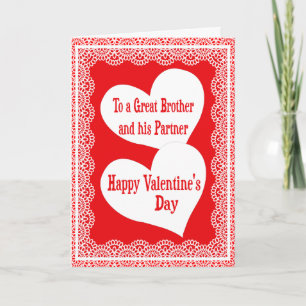 Cartes Pour Fêtes Annuelles Valentine's Day Card For Brother And His Partner