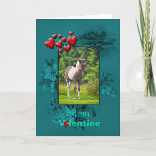 Cartes Pour Fêtes Annuelles Valentines Day Dartmoor Pony Foie (Devant)