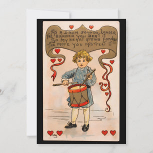 Cartes Pour Fêtes Annuelles Valentine's Day Drummer Boy Vintage