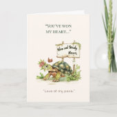 Cartes Pour Fêtes Annuelles Valentine's Day Funny Slow & Steady Valentine Card (Devant)