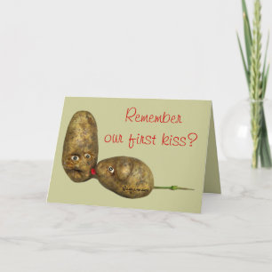 Cartes Pour Fêtes Annuelles Valentines Day Greeting Card Cute Kissing Potatoes