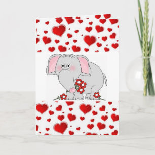 Cartes Pour Fêtes Annuelles Valentine's Day Greeting Card Elephant