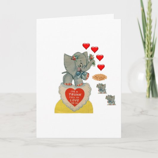 Cartes Pour Fêtes Annuelles Valentine's Day Greeting Card Elephant (Devant)
