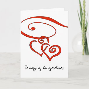 Cartes Pour Fêtes Annuelles Valentine's Day in Hungarian, Hearts Together