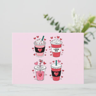 Cartes Pour Fêtes Annuelles Valentines Day Latte Coffee Lover