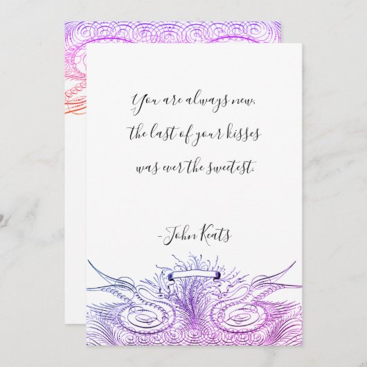 Cartes Pour Fêtes Annuelles Valentines Day Love Citation manuscrite Script (Devant / Derrière)