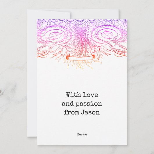 Cartes Pour Fêtes Annuelles Valentines Day Love Citation manuscrite Script (Dos)