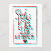 Cartes Pour Fêtes Annuelles Valentine's Day Retro Glitch Holiday Card (Devant)