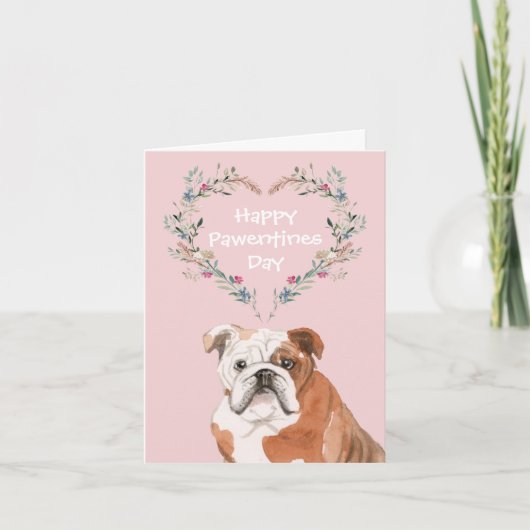 Cartes Pour Fêtes Annuelles Valentines de Bulldog (Devant)