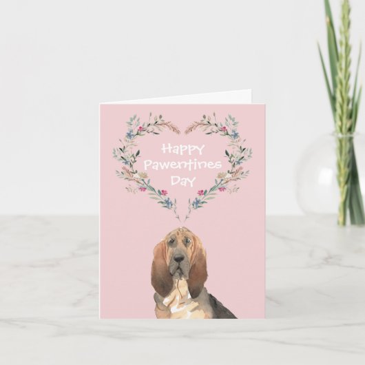 Cartes Pour Fêtes Annuelles Valentines de Chien de Bloodhound (Devant)