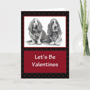 Cartes Pour Fêtes Annuelles VALENTINES DE CHIENS DE BASSET : Illustration de