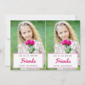 Cartes Pour Fêtes Annuelles Valentines de classe photo découpées / Rose (Devant)