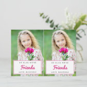 Cartes Pour Fêtes Annuelles Valentines de classe photo découpées / Rose (Debout devant)