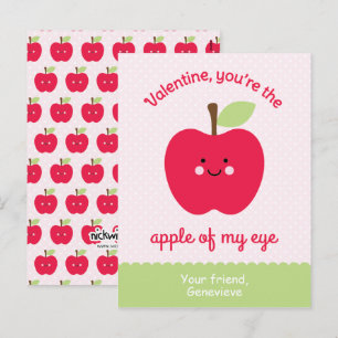 Cartes Pour Fêtes Annuelles Valentines de classe Pomme mignonne