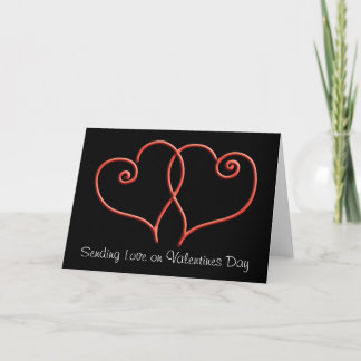 Cartes Pour Fêtes Annuelles Valentines de Red and Black Swirl Hearts