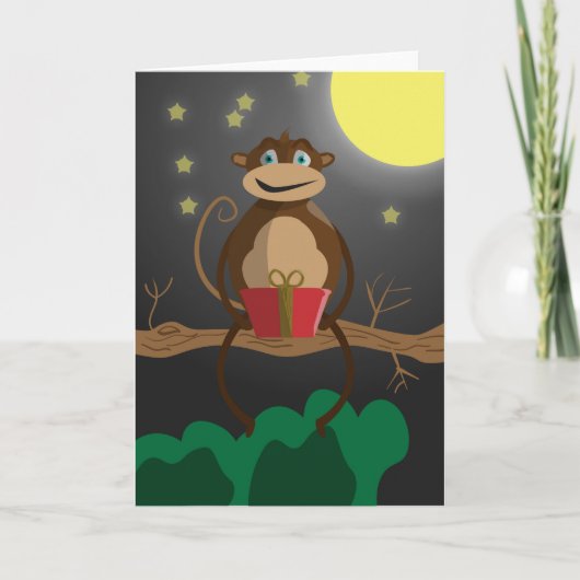 Cartes Pour Fêtes Annuelles valentines de singe mignonne (Devant)
