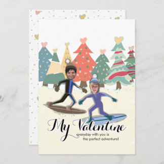 Cartes Pour Fêtes Annuelles Valentines de snowboard