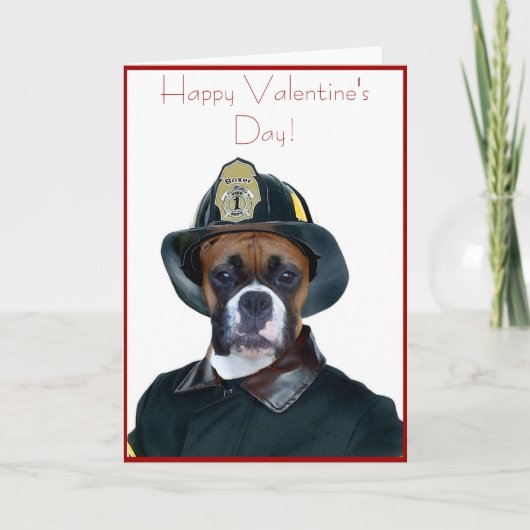 Cartes Pour Fêtes Annuelles Valentine's Fireman boxer (Devant)