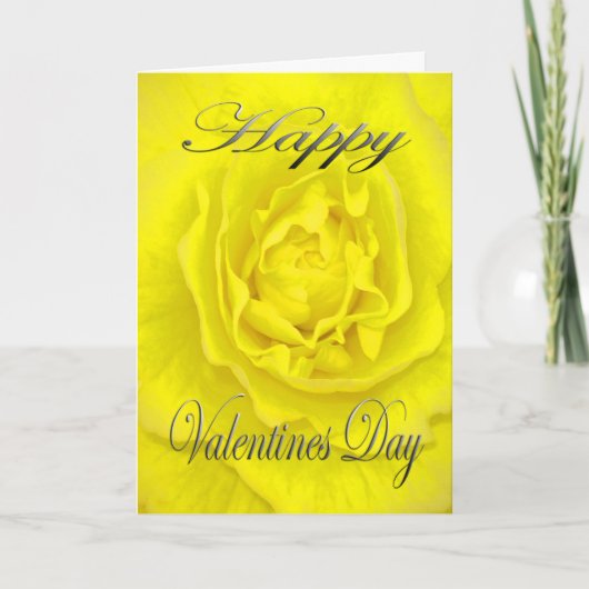 Cartes Pour Fêtes Annuelles Valentines Fleur en Jaune (Devant)
