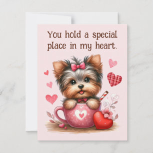 Cartes Pour Fêtes Annuelles Valentines Jour mignon Yorkshire Terrier Chien
