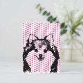 Cartes Pour Fêtes Annuelles Valentines - Pomeranian Silhouette (Debout devant)