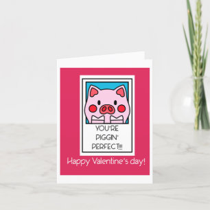 Cartes Pour Fêtes Annuelles Valentines romantiques Cute Pig, Piggin Parfait