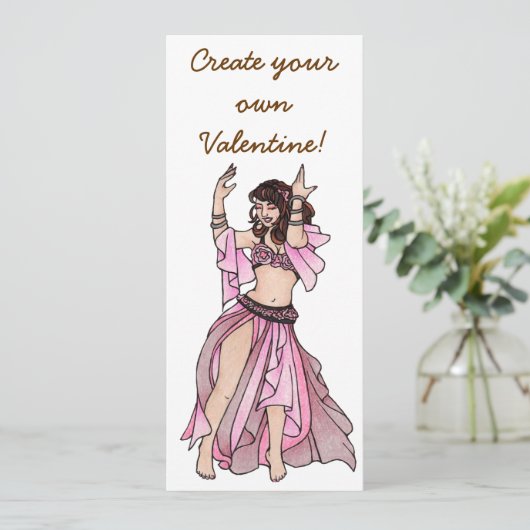 Cartes Pour Fêtes Annuelles Valentines roses Danseur du ventre (Debout devant)