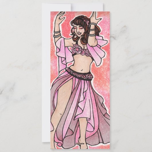 Cartes Pour Fêtes Annuelles Valentines roses Danseur du ventre (Dos)