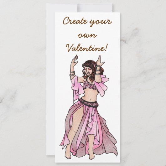 Cartes Pour Fêtes Annuelles Valentines roses Danseur du ventre (Devant)