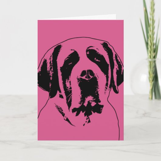 Cartes Pour Fêtes Annuelles Valentines - Saint Bernard Silhouette (Devant)