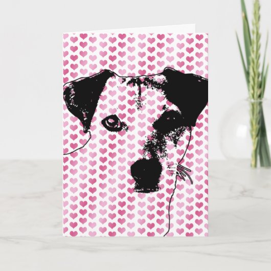 Cartes Pour Fêtes Annuelles Valentines - silhouette de Jack Russell (Devant)