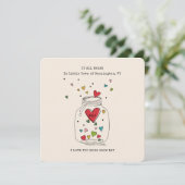 Cartes Pour Fêtes Annuelles Valentines Tout A Commencé Coeur En Jar Monogramme (Debout devant)