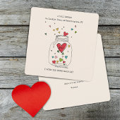 Cartes Pour Fêtes Annuelles Valentines Tout A Commencé Coeur En Jar Monogramme