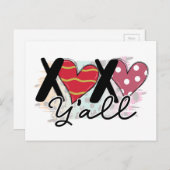 Cartes Pour Fêtes Annuelles Valentines XOXO (Devant / Derrière)