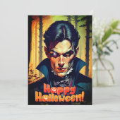 Cartes Pour Fêtes Annuelles Vampire dans la forêt nocturne Halloween (Debout devant)