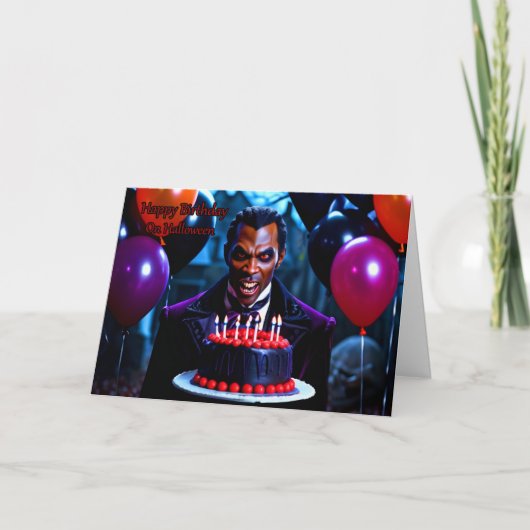 Cartes Pour Fêtes Annuelles Vampire gothique - Anniversaire Halloween (Devant)