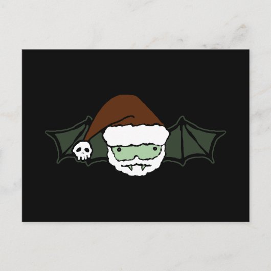 Cartes Pour Fêtes Annuelles Vampire Père Noël Bat (Devant)