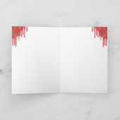 Cartes Pour Fêtes Annuelles Vampire rouge parties scintillant lèvres et crocs  (Intérieur)