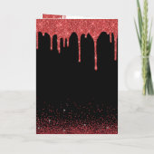 Cartes Pour Fêtes Annuelles Vampire rouge parties scintillant lèvres et crocs  (Dos)